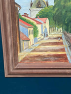 “City Street with Church Tower” by Kerstin Grufman