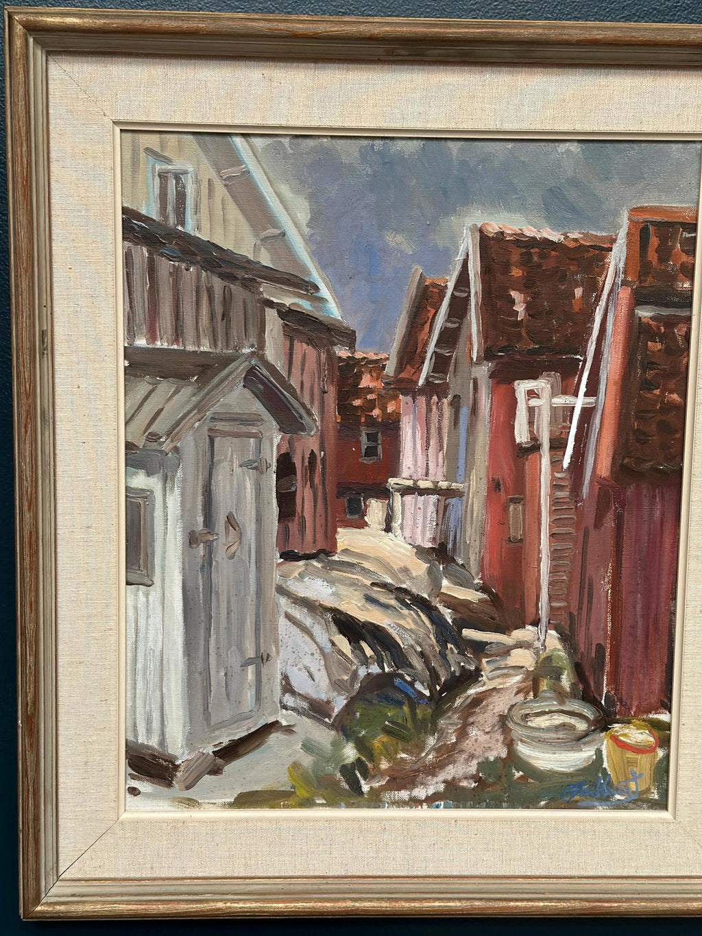 “Red Cottages by Coast”