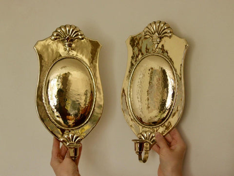 Pair Of Mid Century Swedish Brass Sconces