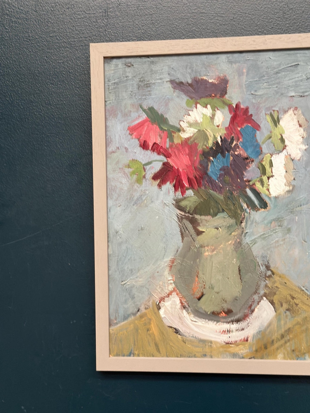 Flowers in Green Vase