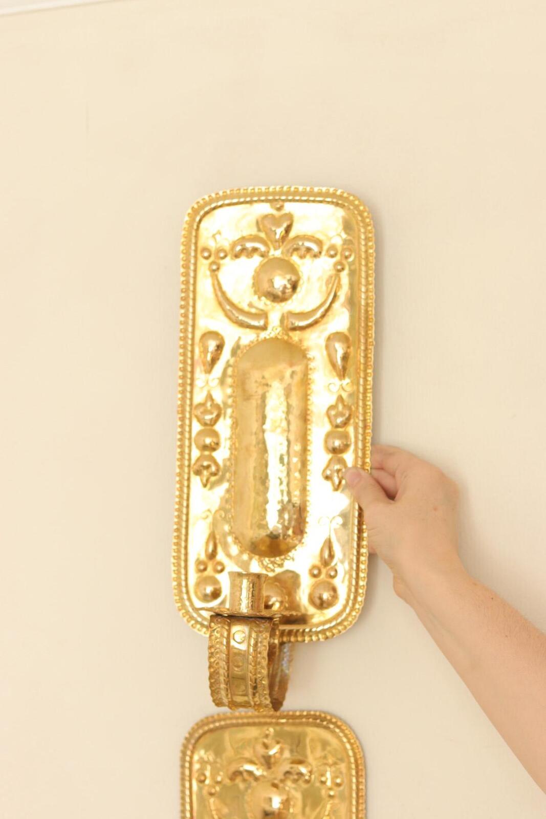 Pair Of Mid Century Swedish Brass Sconces