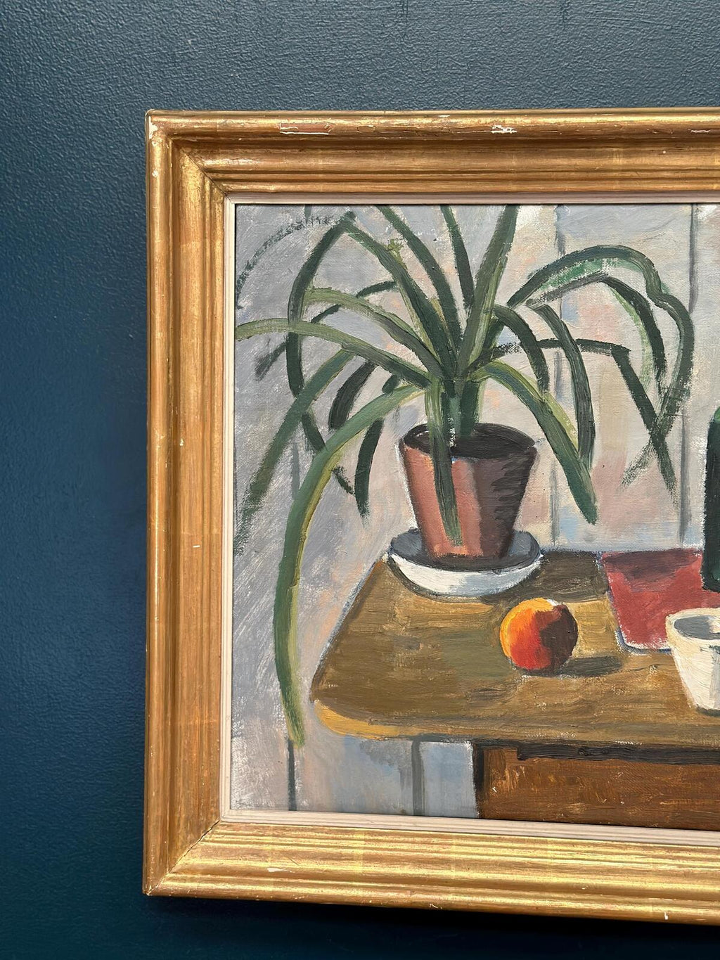 “Potted Plant and Green Bottle” by Åke Winnberg