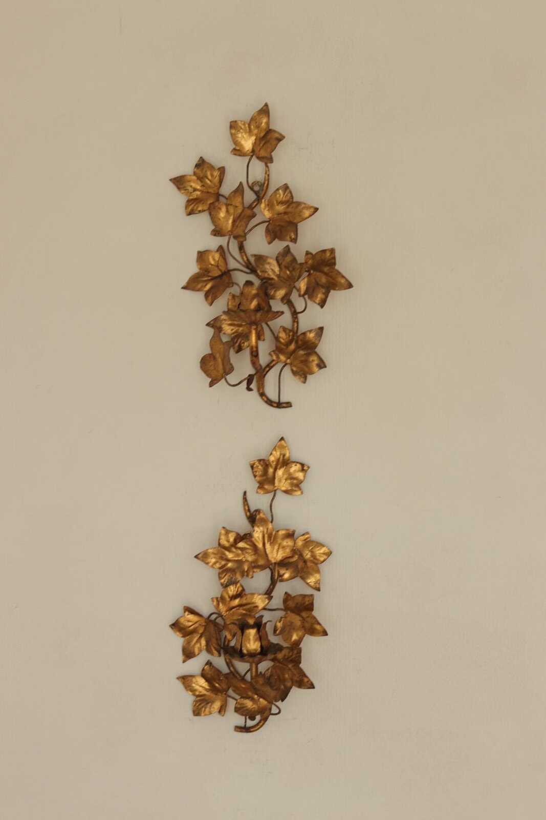 Pair of Mid-Century Italian Gilded Sconces By Florentia