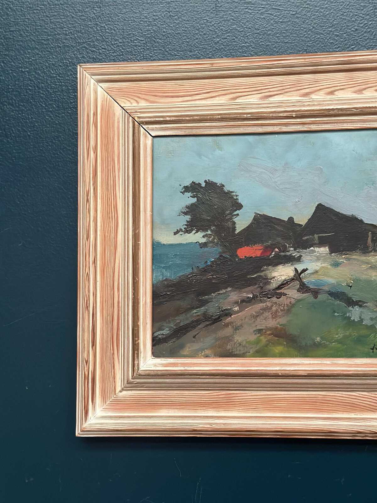 “Coastal Landscape with Cottage” by Arne Aspelin (1911–1990)