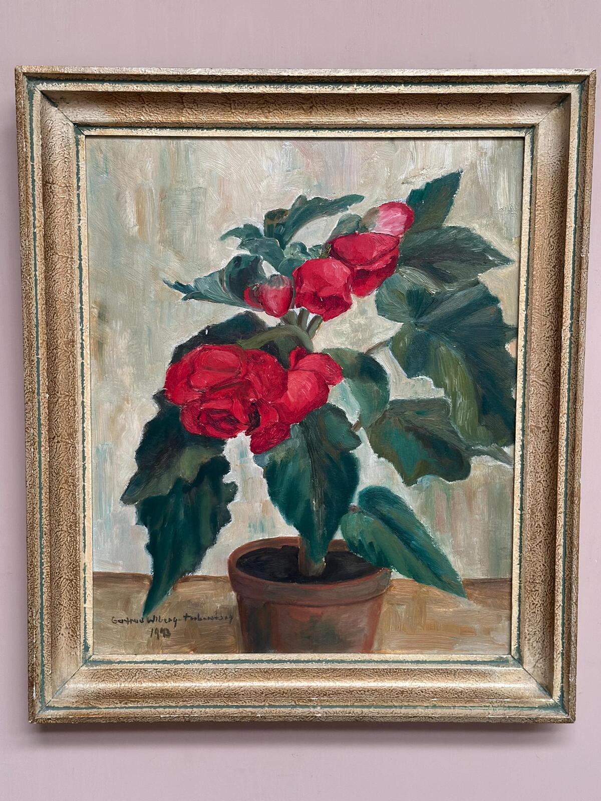 “Red Flower in Pot” by Gertrud Wiberg