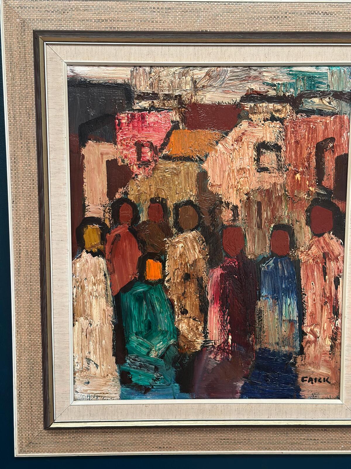 “Abstract Figures with Buildings” by Gösta Falck