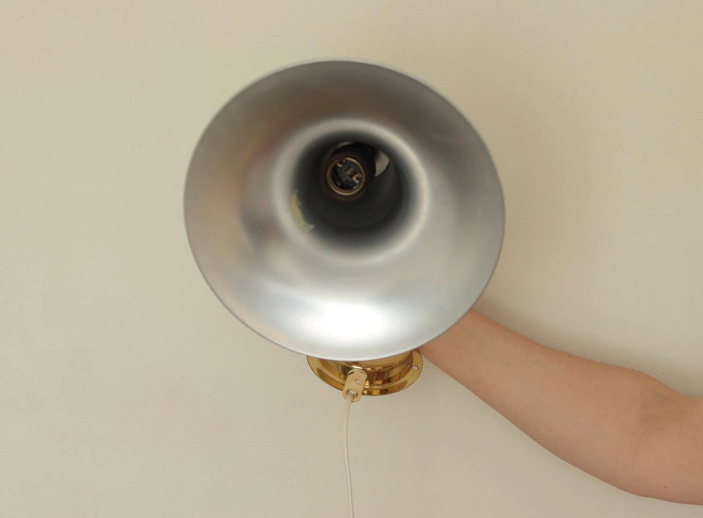 Danish 1960's Pair of Statement Trump Shape Lights in Brass, designed by Börje Claes for Norlett Elit.