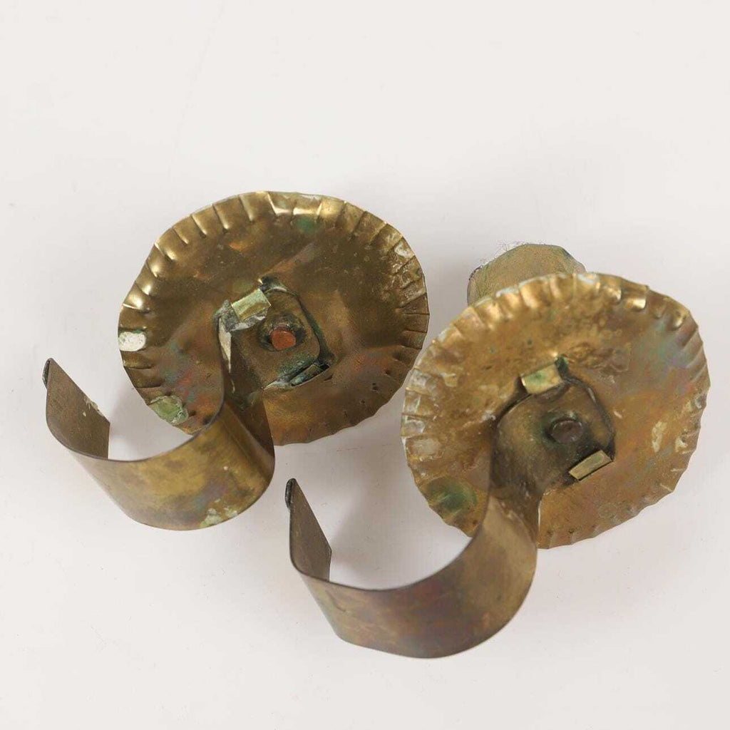 Pair Large baroque Style Mid Century Swedish Brass Sconces