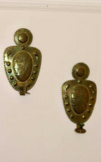 Baroque Style  Mid-Century Brass Swedish Sconces