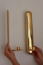Pair Of Mid Century Swedish Gold Plated Brass Sconces by Scandia
