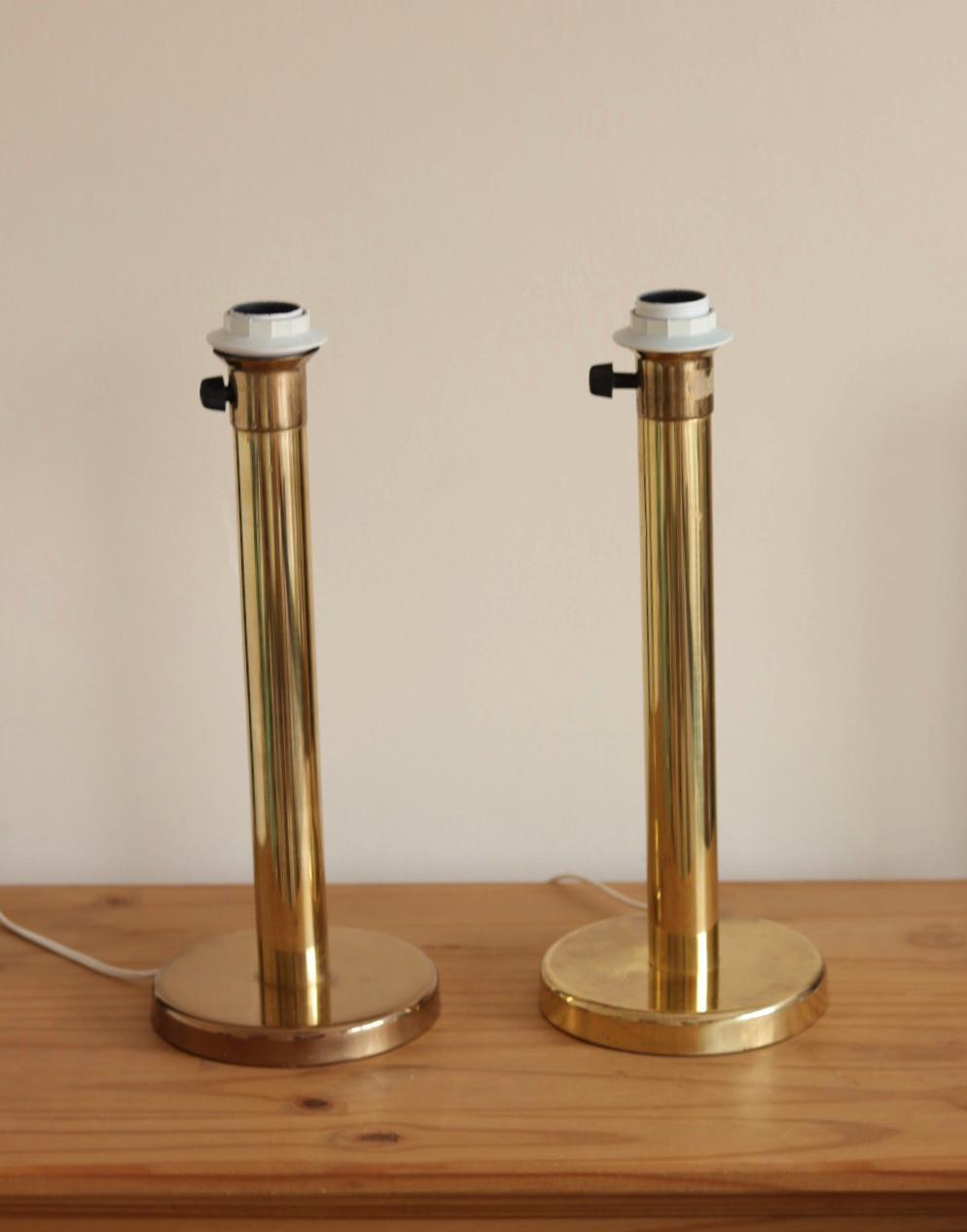 Pair of  Vintage Large Brass Table Lamps