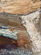 Original Swedish Oil on Canvas – “Abstract Composition”  – Vintage & Framed – 76 × 37 cm (29.9" × 14.6")