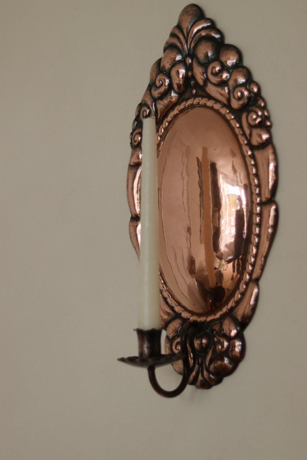 Pair of Vintage Swedish Copper Wall Sconces