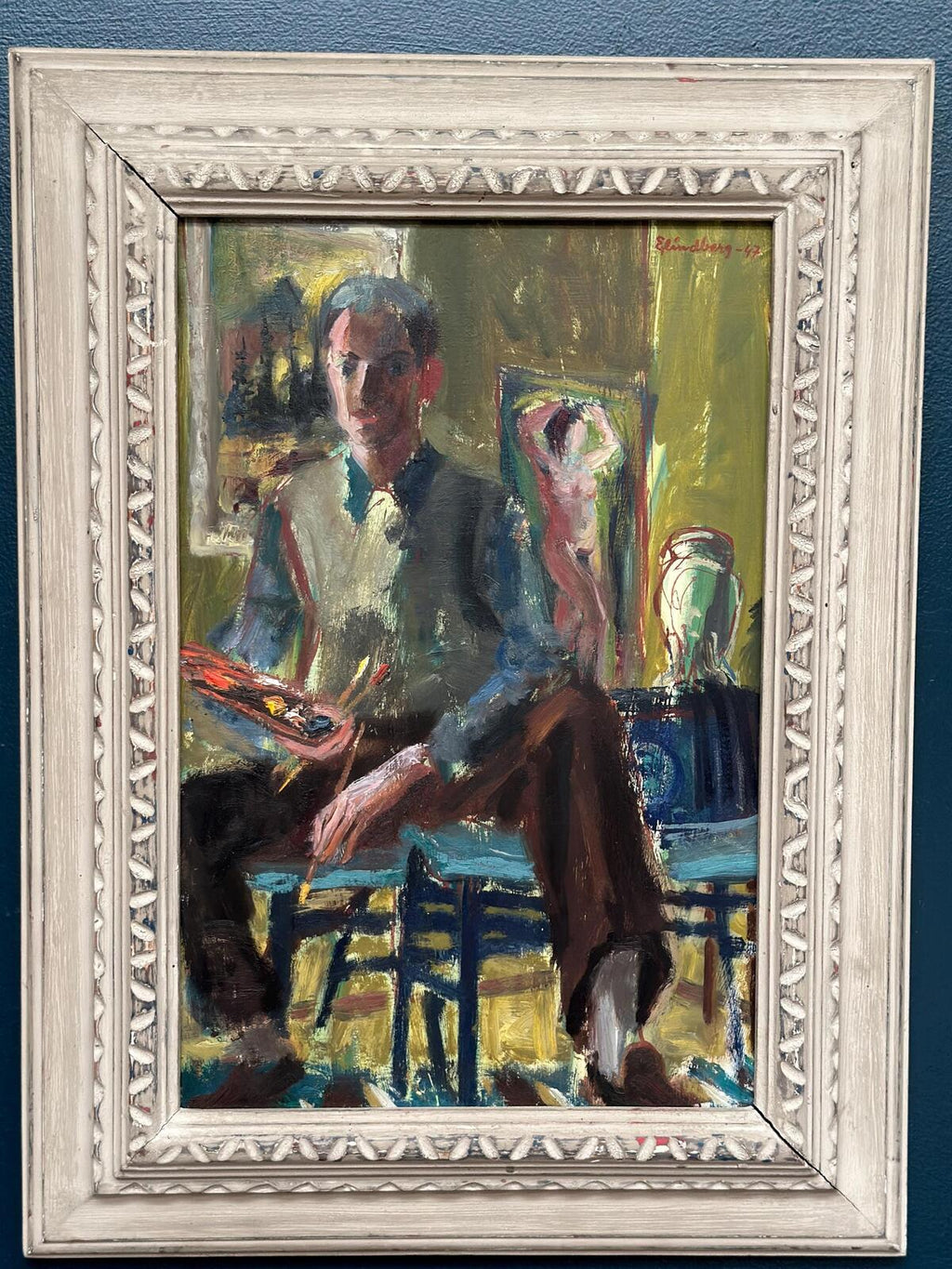 “Artist in His Studio” by Einar Lindberg (1916–1993)