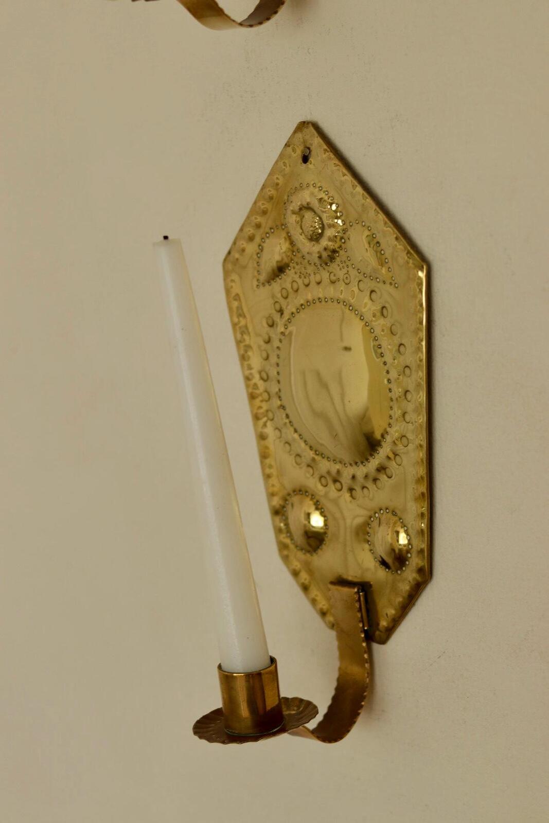Pair Of Swedish Brass Sconces