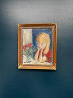“Girl in Thought with Tulips” by Alf Forslund