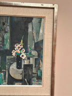 “White Blossom in Black Vase” by Edvin Ollers