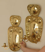 Baroque Style  Mid-Century Brass Swedish Sconces