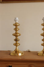 Pair of Swedish Brass Bobbin Table lamp