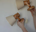 Pair of Vintage Wall Lamps by Solbackens Svarveri, Sweden, 1970s - Pine Wood