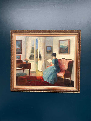 “Interior with Woman” by Edit Gert (1906–1983)