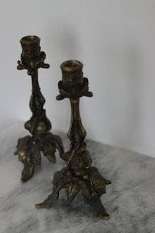 Pair of Swedish Brass Candleholders