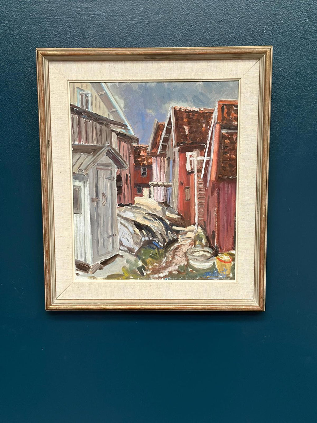 “Red Cottages by Coast”