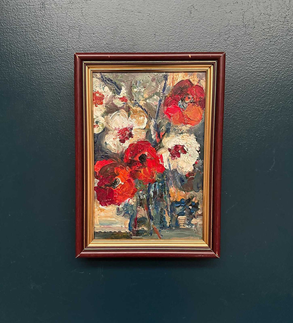 “Red Poppies and White Blossoms” by L. Stokes