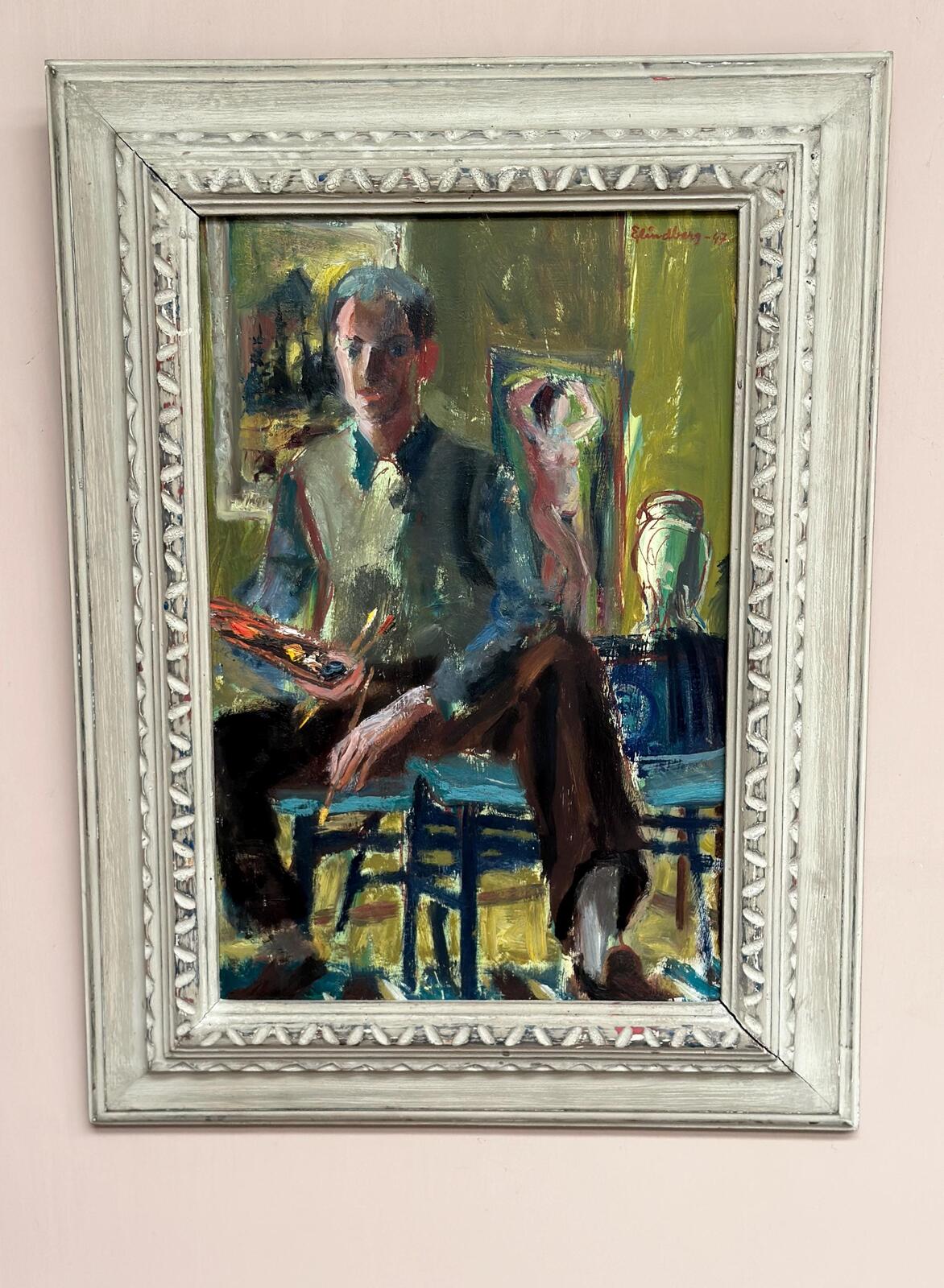 “Artist in His Studio” by Einar Lindberg (1916–1993)
