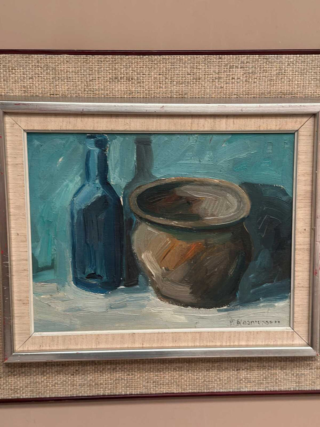 “Pot and Blue Bottle” by Viktor Rasmussen
