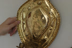 Baroque Style  Mid-Century Brass Swedish Sconces