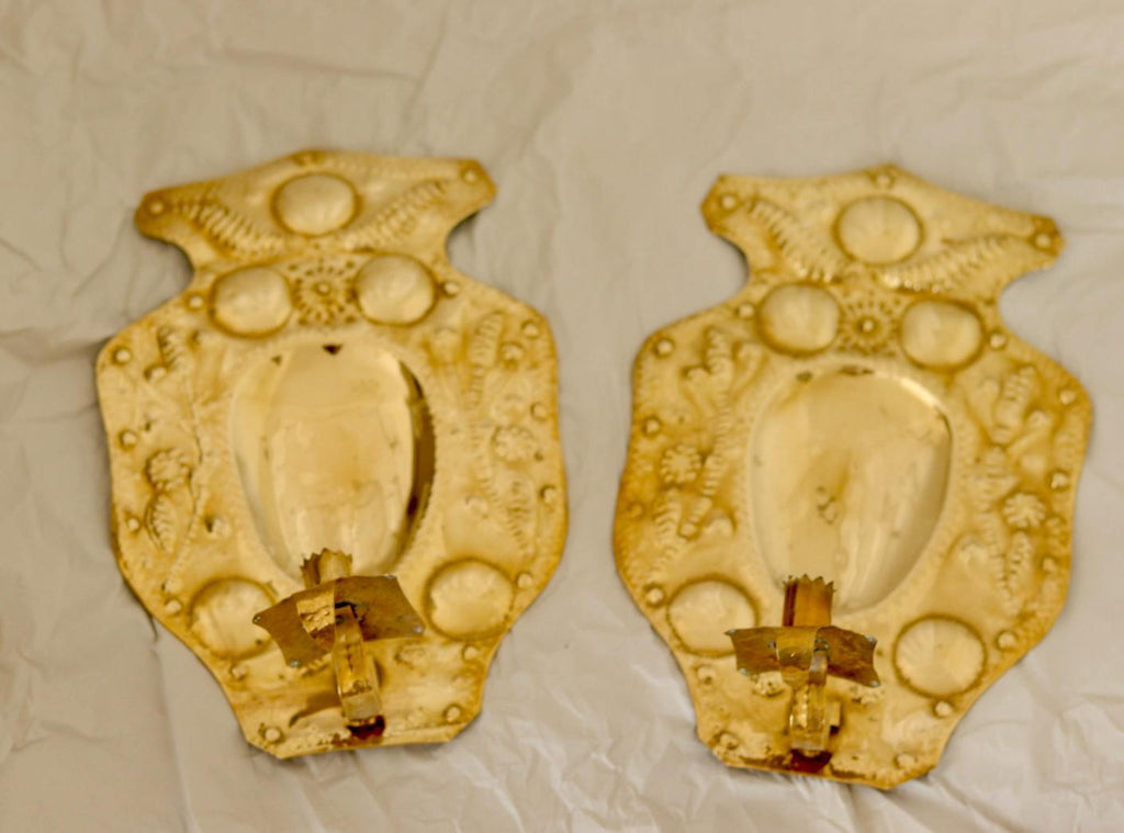 Baroque Style Mid-Century Brass Swedish Sconces
