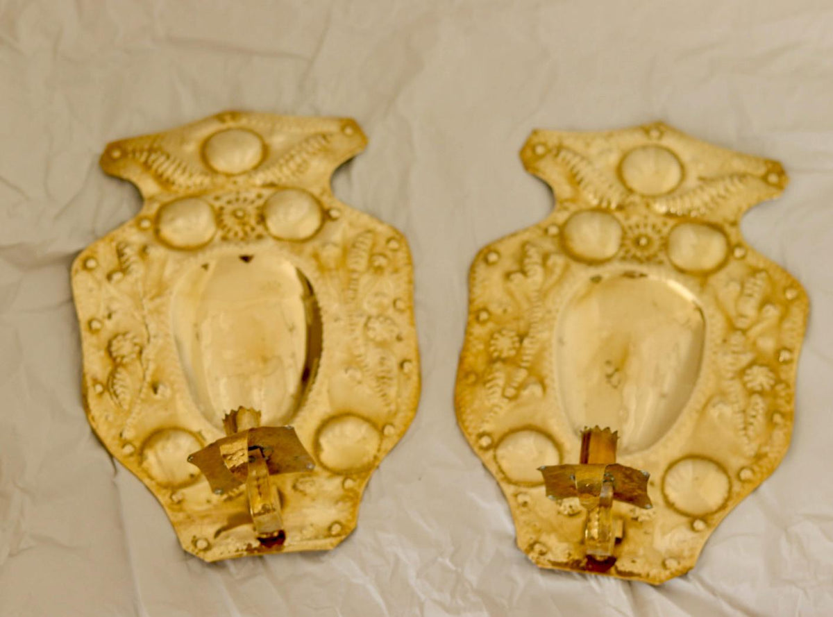 Baroque Style Mid-Century Brass Swedish Sconces