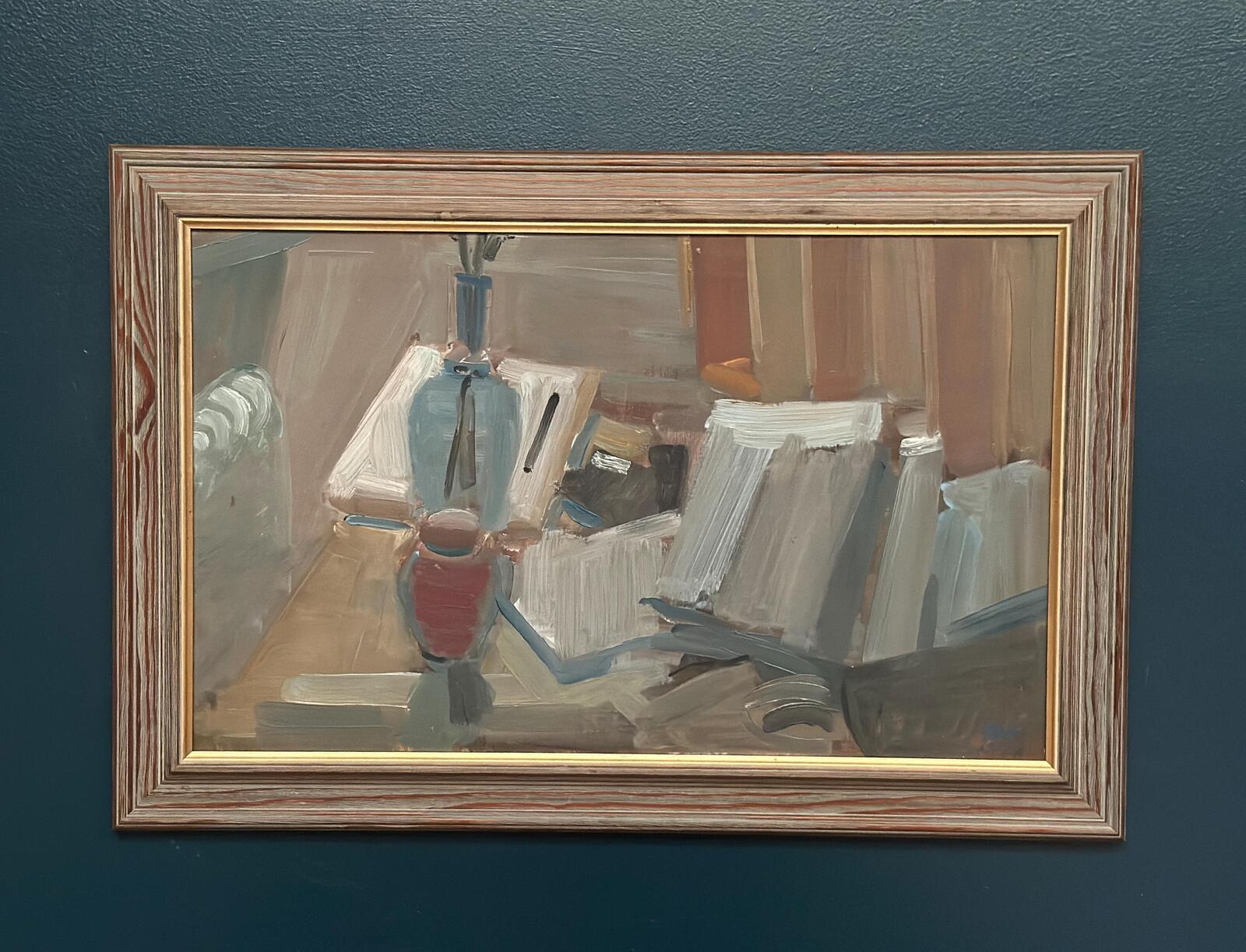 “Vase and Books” by Gösta Stawåsen