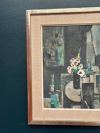 “White Blossom in Black Vase” by Edvin Ollers