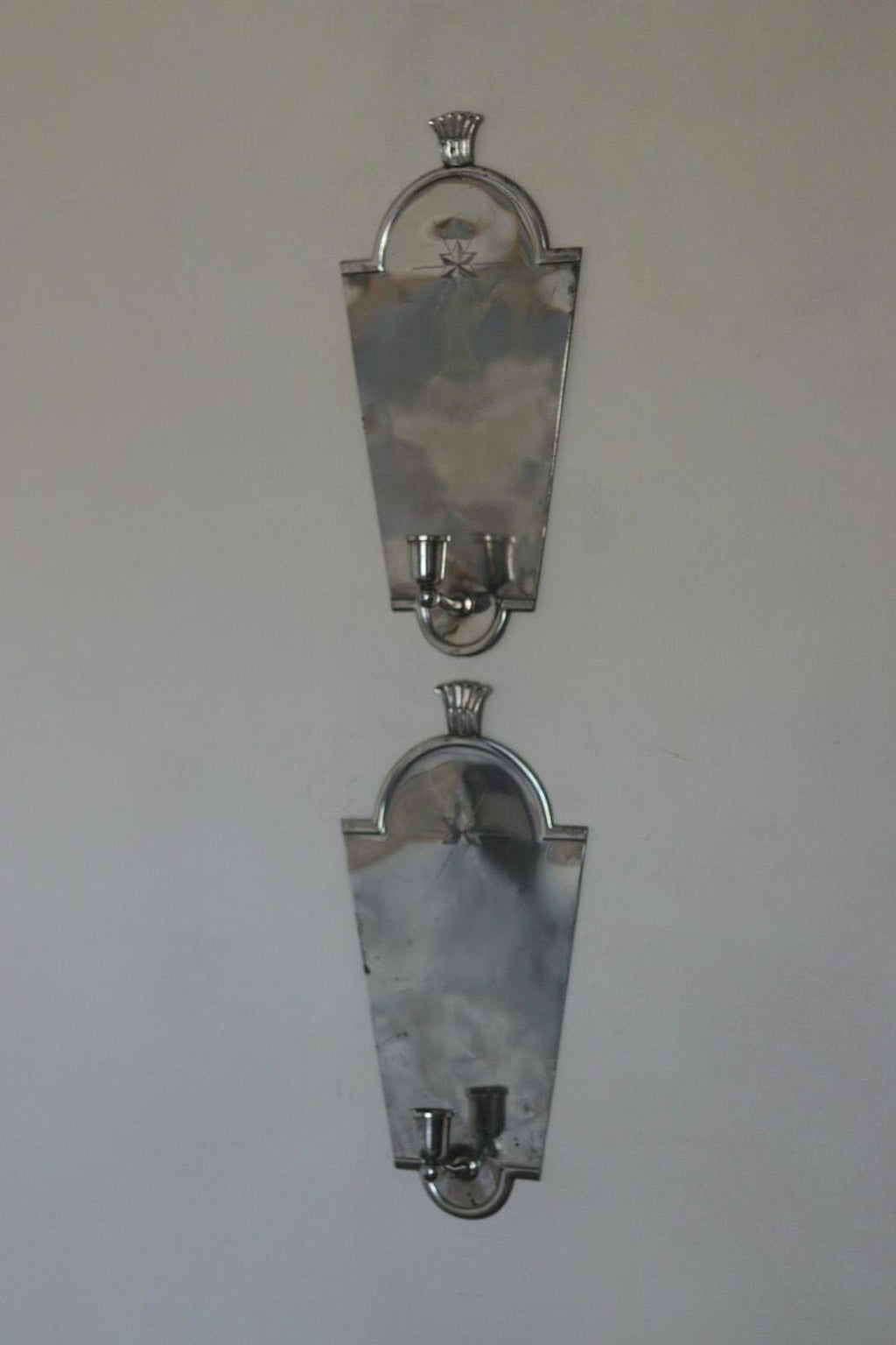 Pair of Mid Century Swedish Pewter Sconces by Svenskt Tenn