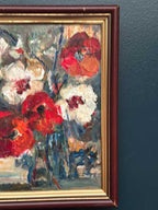 “Red Poppies and White Blossoms” by L. Stokes