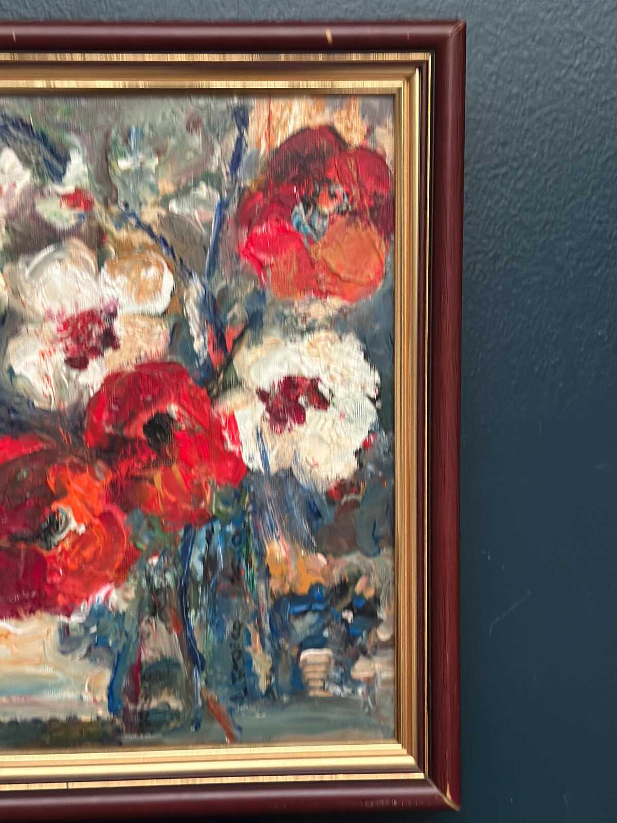 “Red Poppies and White Blossoms” by L. Stokes