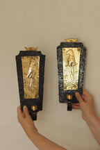 Pair Of Mid Century Swedish Brass and Wrought Iron Sconces with Bird Motifs