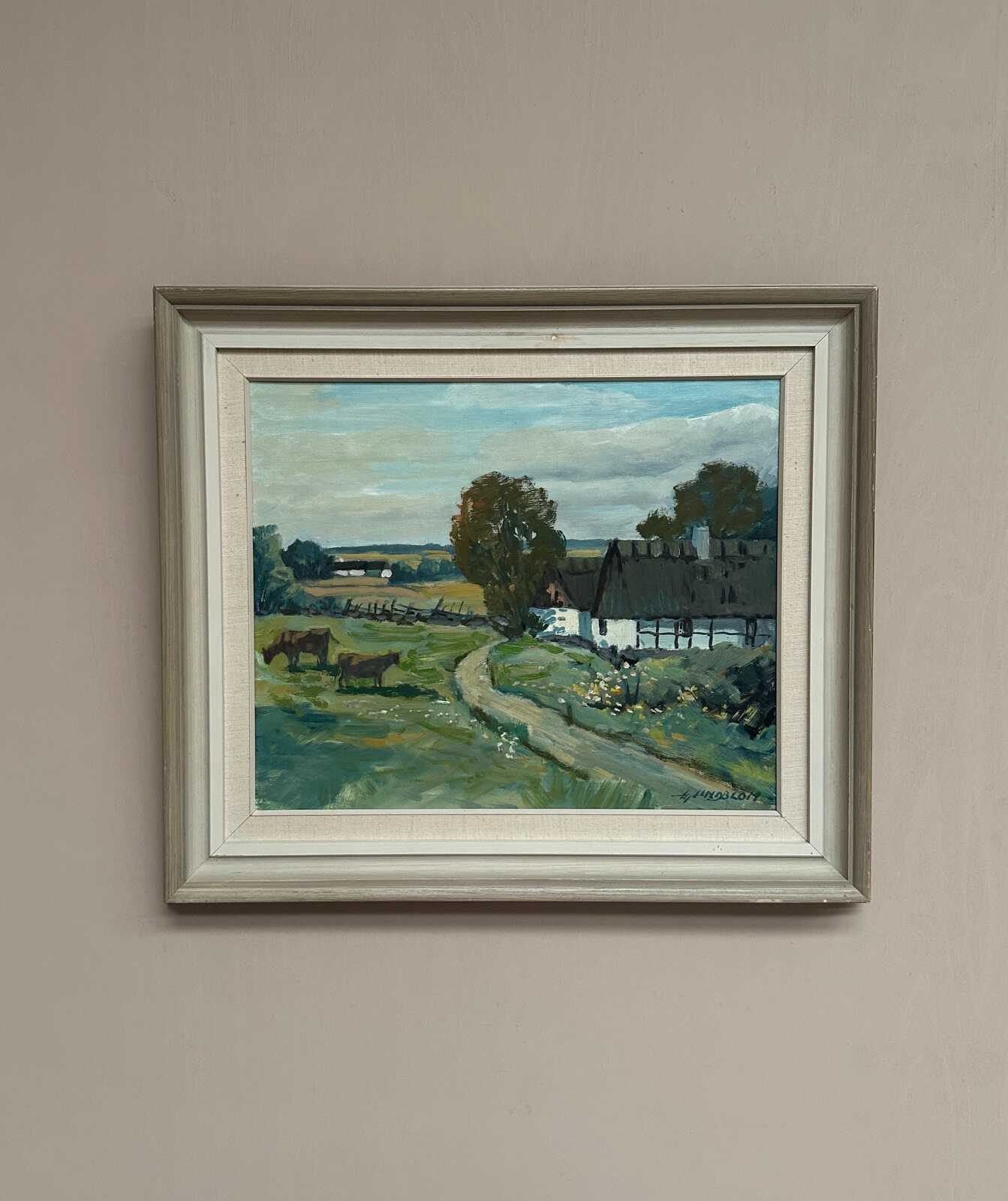 “Farms with Grazing Cows” by Hjalmar Lindblom