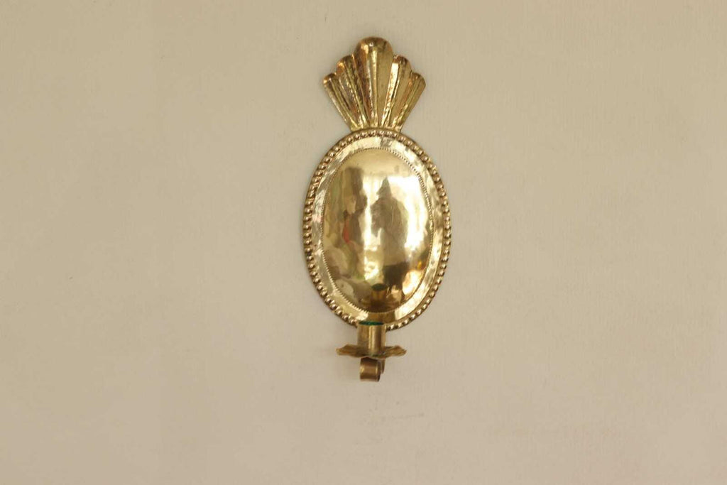 Pair Of Mid Century Swedish Brass Sconces Dated 1944