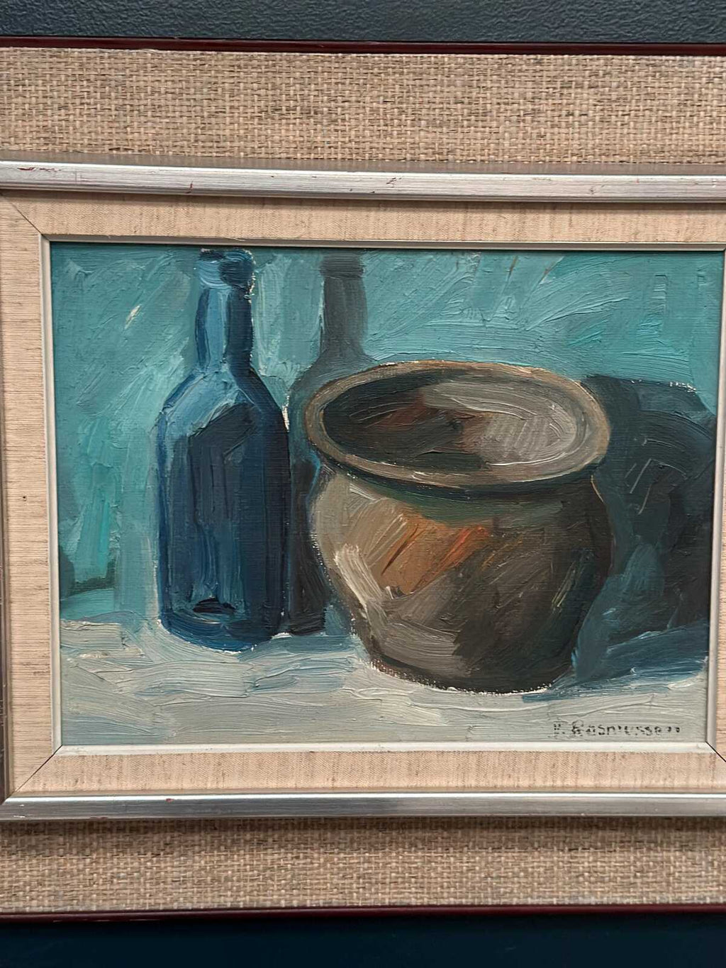 “Pot and Blue Bottle” by Viktor Rasmussen