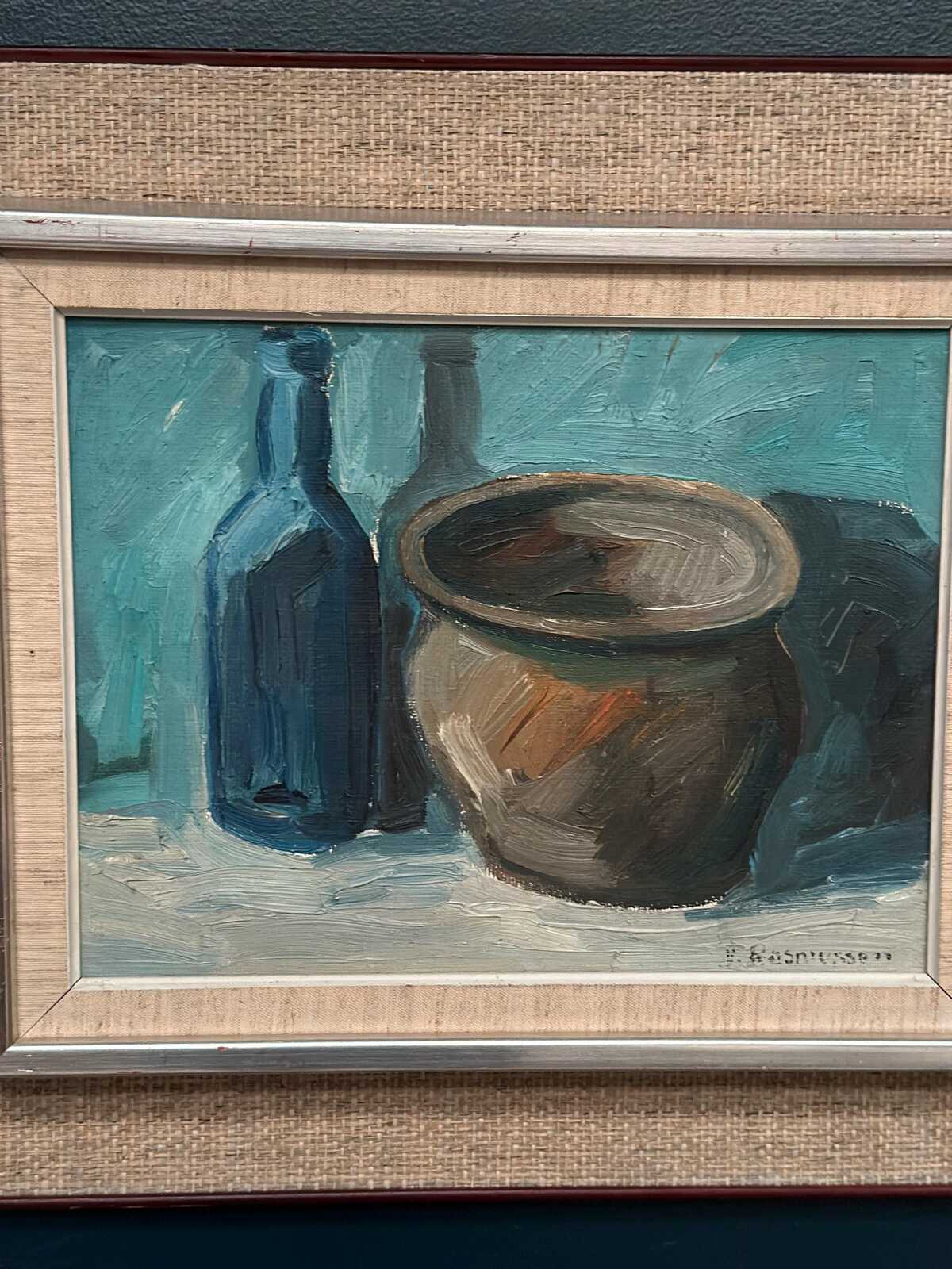 “Pot and Blue Bottle” by Viktor Rasmussen