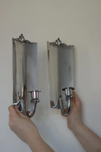Pair of Mid Century Swedish Pewter Sconces by Svenskt Tenn