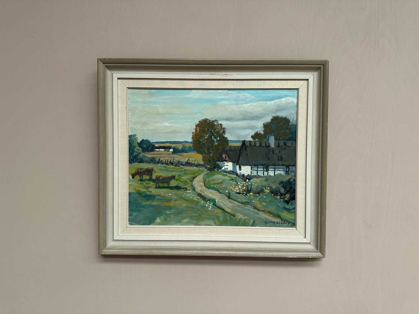 “Farms with Grazing Cows” by Hjalmar Lindblom