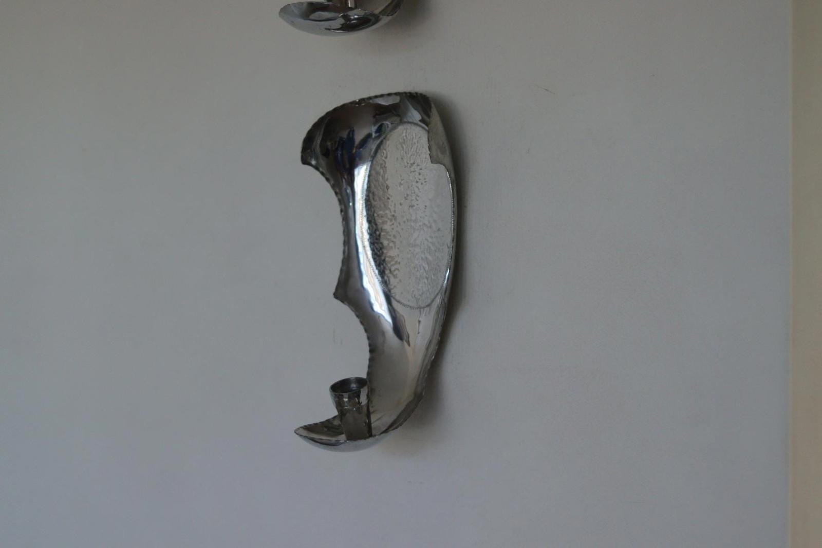 Pair Of Mid Century Swedish Pewter Sconces
