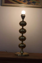 Tall Swedish Brass Bobbin lamp by Borens Borås