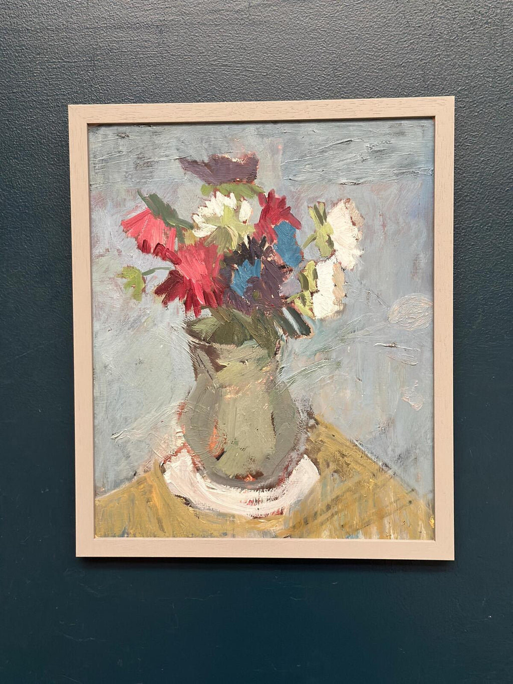 Flowers in Green Vase