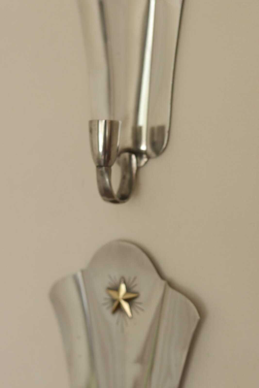 Pair Of Mid Century Swedish Pewter Sconces by GAB Sweden 1930s