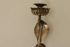 Pair of Egyptian Revival Style Engraved Brass Cobra Sconces